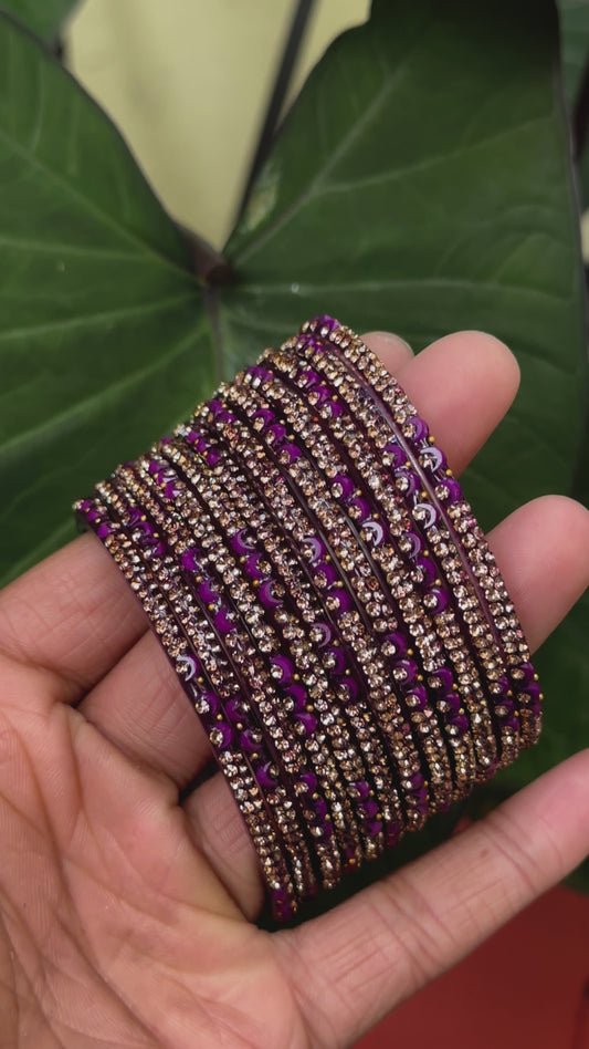 Stone Glass Bangles