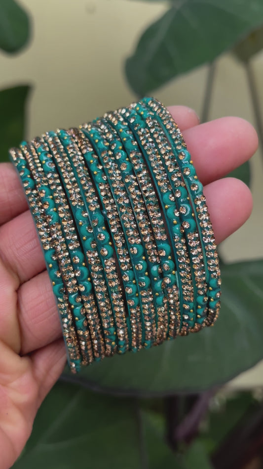 Stone Glass Bangles