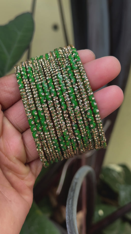 Stone Glass Bangles