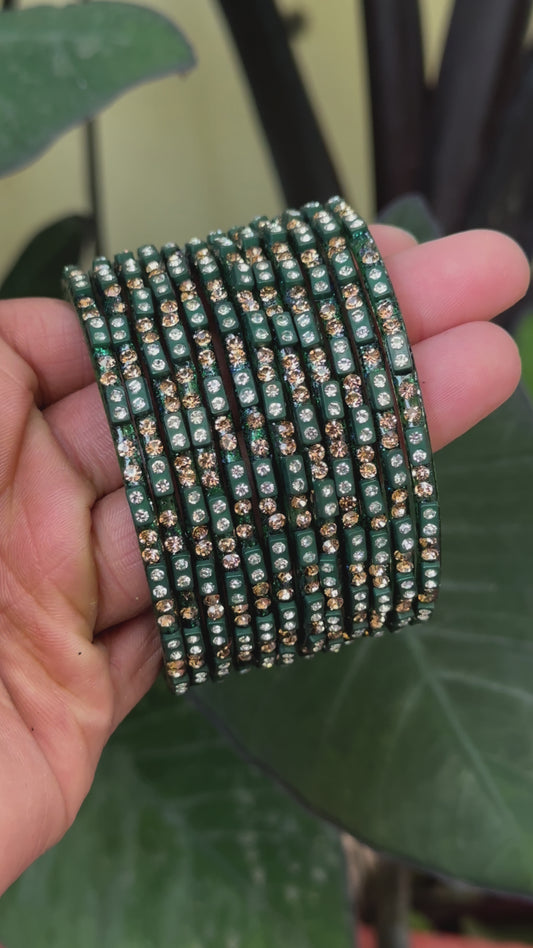 Stone Glass Bangles