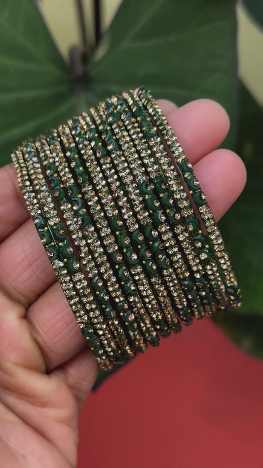 Stone Glass Bangles